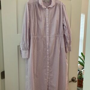 Christine Alcalay Lavendar Gingham Button-Down Dress